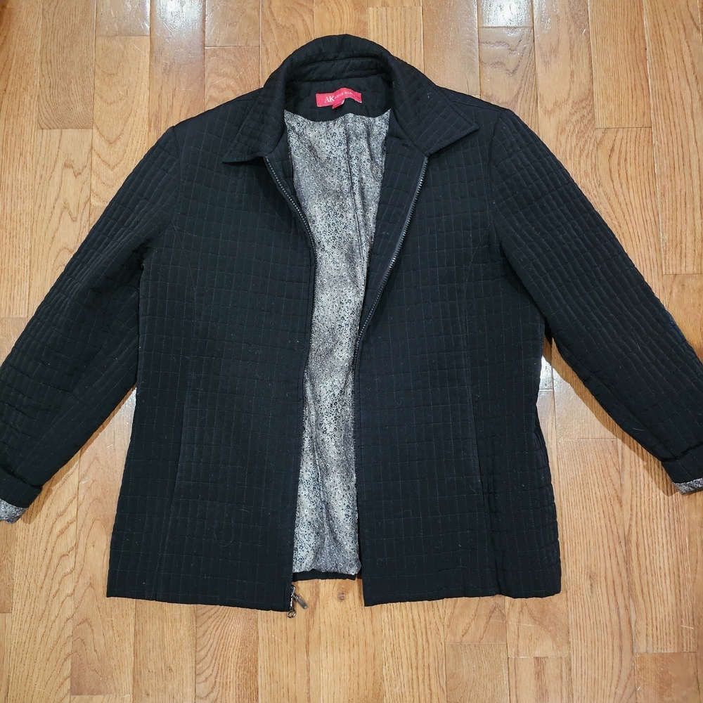 Anne Klein Black Quilted Jacket Size XL